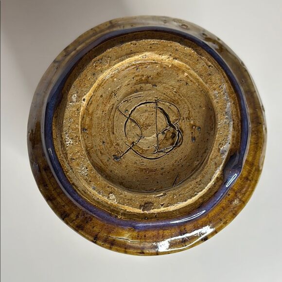 Rustic Brown Glazed Ceramic Vase with Tree Deco 7.5” tall 4.5” Opening - Picture 4 of 6